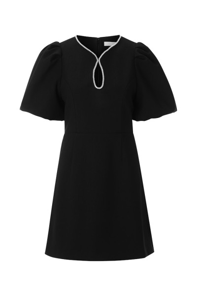 Fitted Mini Dress with Puff Sleeves