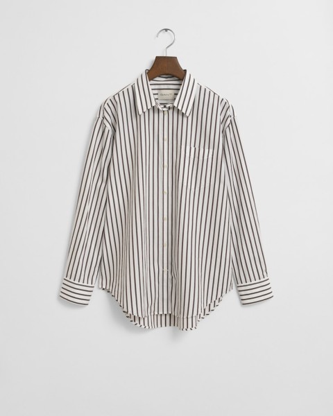 Regular Fit Classic Popeline Bluse mit Streifen