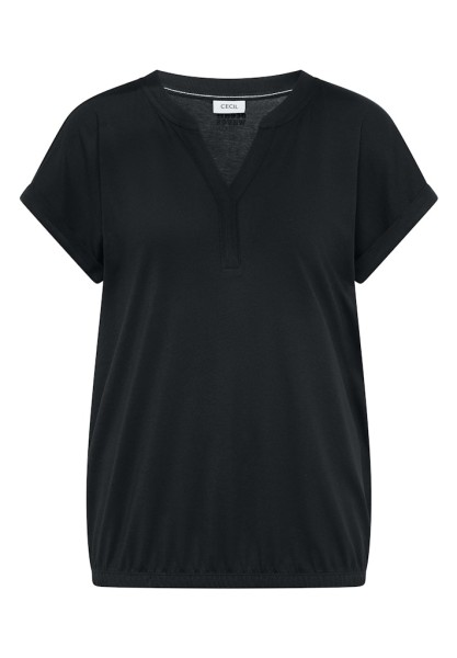 Shirt mit Split Neck im Tunika-Look
