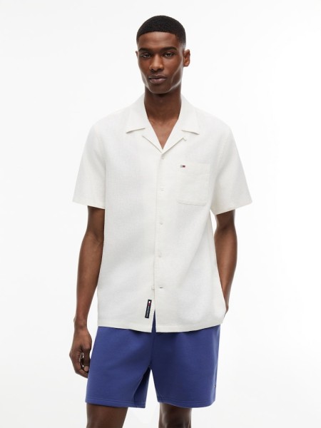 TJM REG LINEN BLEND CAMP SS EXT