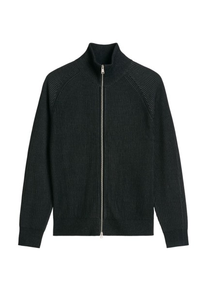 Stehkragen-Strickjacke regular
