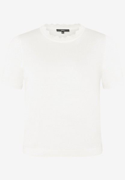 Kurzarmpullover mit Wellensaum