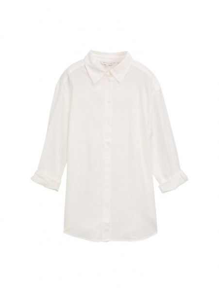Oversize Bluse mit Leinenanteil