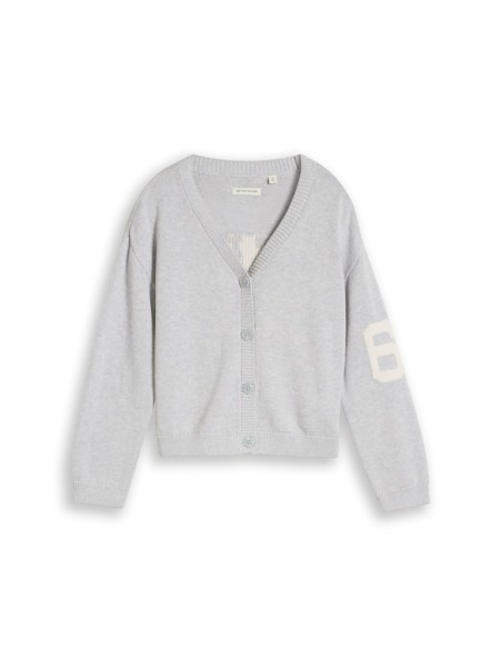 Jacquard Cardigan mit Schriftzug auf der Rückseite
