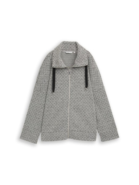 Plus Size - Loose Fit Sweatjacke mit Stehkragen