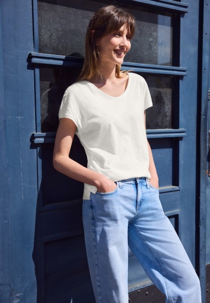 Dropped Shoulder Shirt mit V-Neck