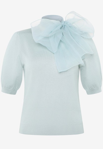 Kurzarmpullover mit Schleife