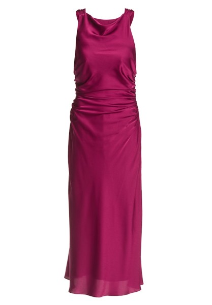 Midikleid aus Satin mit Rückenausschnitt