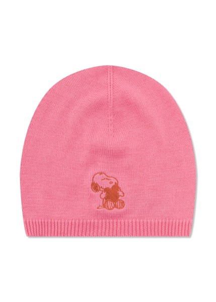 Peanuts™ Strickmütze aus Baumwollmischung mit Snoopy-Stickerei