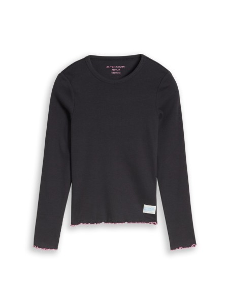 Langarmshirt mit Rippstruktur