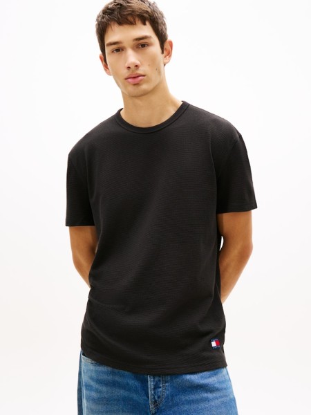 Logo Slim Waffle Knit T-Shirt