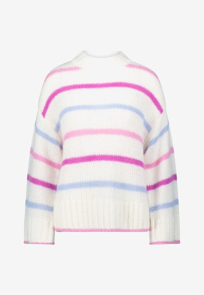 Grobstrickpullover mit Streifen