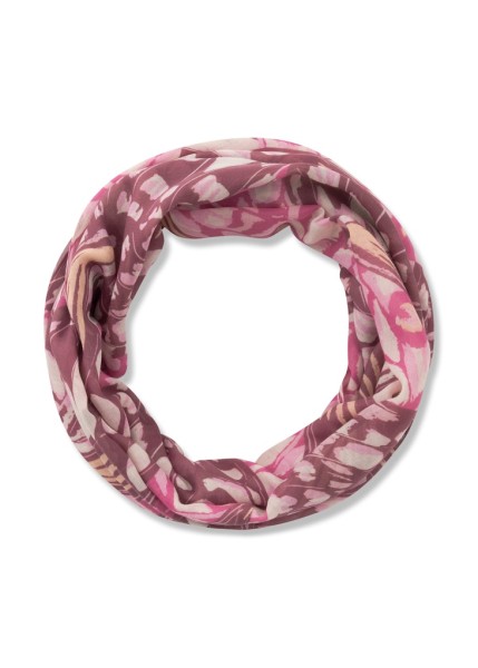 Loop-Schal aus recyceltem Polyester mit Schmetterling-Motiven