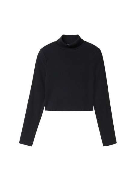 Cropped Langarmshirt mit Turtle Neck