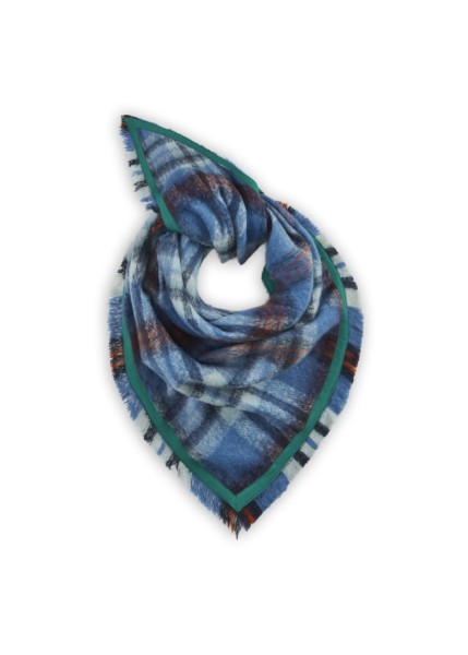 warmes XL-Jacquard-Dreickstuch aus recyceltem Polyester mit Karomuster