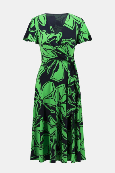Fließendes Wickelkleid aus Jersey mit floralem Muster
