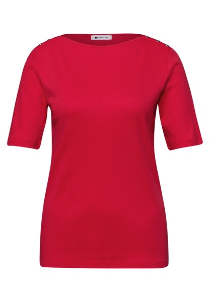 Kurzarm Shirt mit Knopfdetail