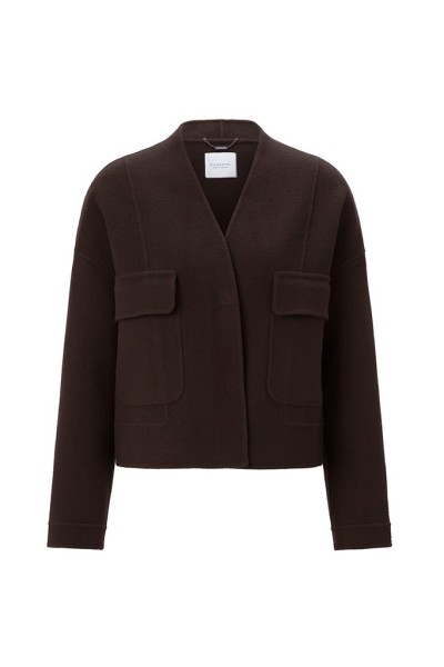 Collarless Oversize Jacket Splittable Wool