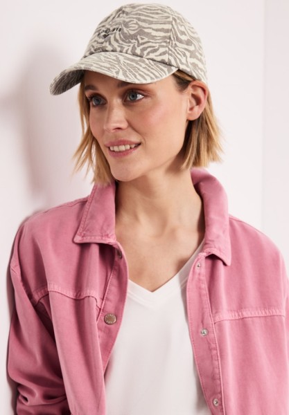 Cap aus Baumwolle mit Zebra-Print