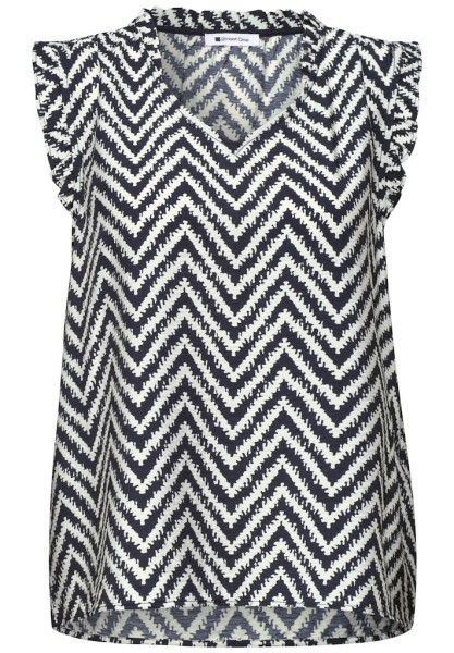 Blusentop mit V-Neck und Rüschen