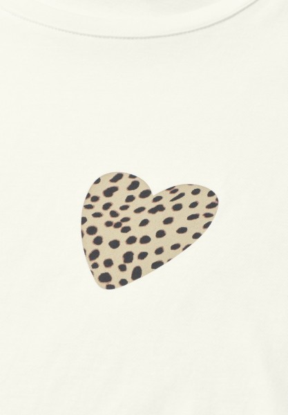 T-Shirt mit Herzprint im Leo-Look