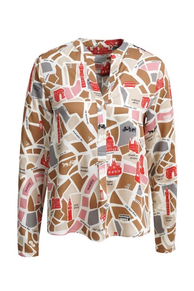 straight blouse w stand up collar