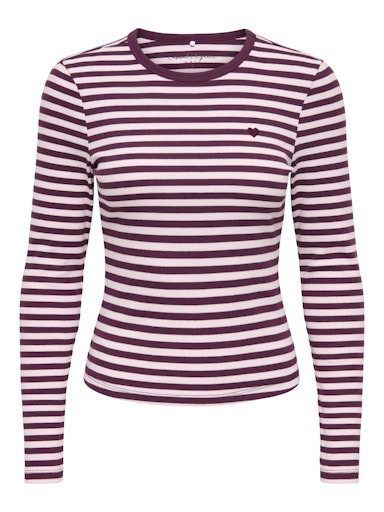 ONLVAL L/S O-NECK STRIPE TOP JRS