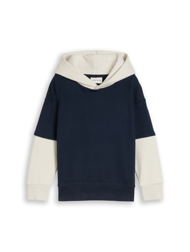 Oversize Hoodie Sweatshirt im 2-in-1-Look mit Rückenprint