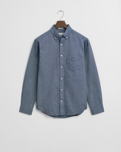 Regular Fit Dobby Oxford-Hemd mit Punktmuster