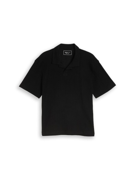 Relaxed Fit Poloshirt mit Waffelstruktur