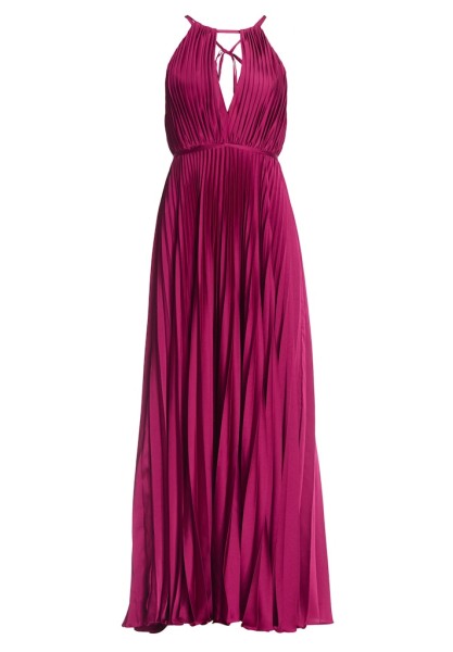 Bodenlanges Plisseékleid aus Satin