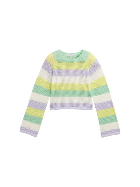 Cropped Strickpullover mit Streifenmuster