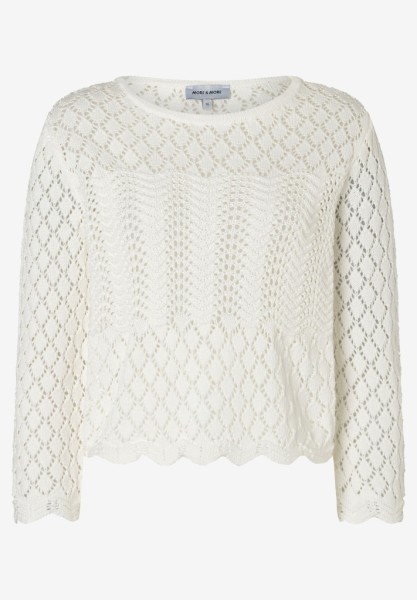 Ajour-Pullover mit 3/4 Arm