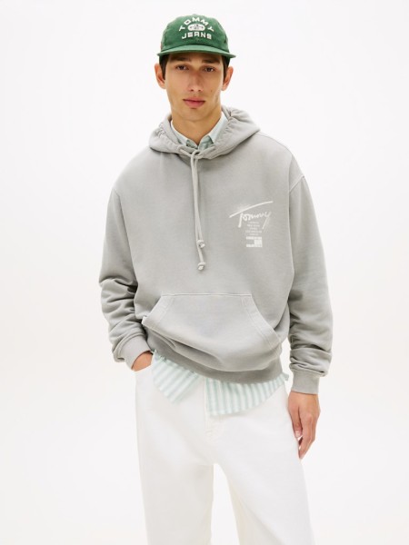 Signature Back Logo Washed Relaxed Hoody