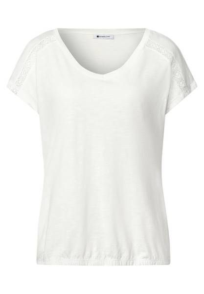 Shirt mit V-Neck und Crochet-Details