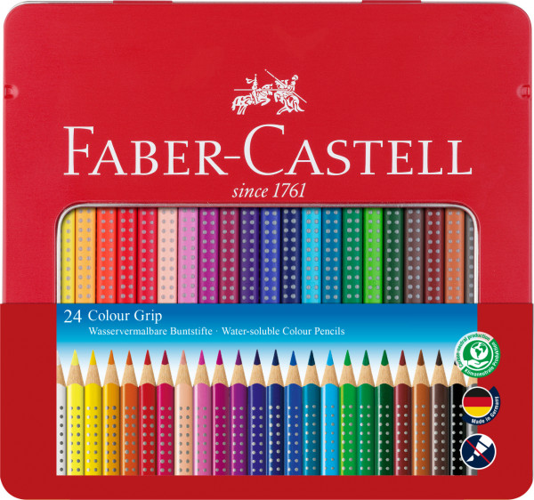 Faber-Castell 112423 Colour Grip Buntstif - 24er Metalletui