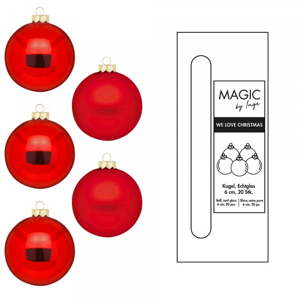 Weihnachtskugeln "Rot",20 tlg.6cm