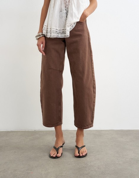 TSBARREL HR DENIM JEANS BROWN NOOS