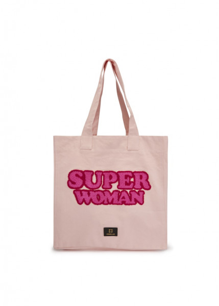 Shopper aus robustem Canvas mit Superwoman-Schriftzug