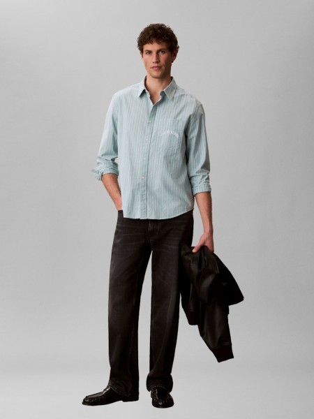 LS YD STRIPE WASHED OXFORD EASY