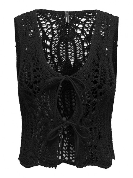 ONLLIZZY LIFE SL CROCHET TIE VEST KNT