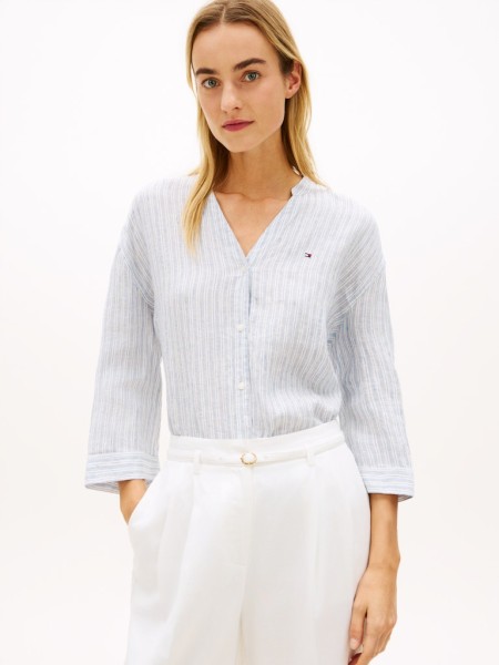 Relaxed Fit Pure Linen Half Sleeve Shirt