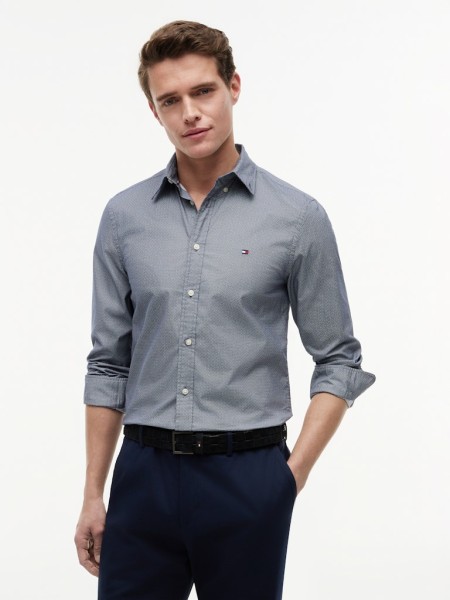 FLEX POPLIN SMALL PRINT SHIRT