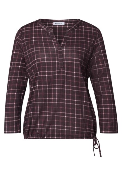 3/4-Arm Shirt mit Split Neck und Print