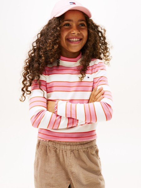 MOCK NECK RIB TOP LS