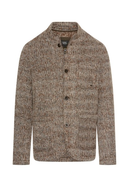 Melierte Jacke mit Stehkragen