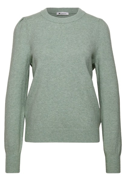 Langarm Pullover mit Rundhals und Raffung