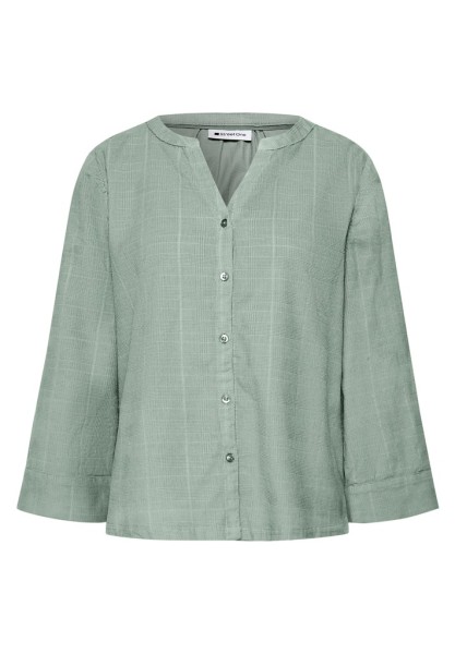 3/4-Arm Bluse aus Cord mit Split Neck