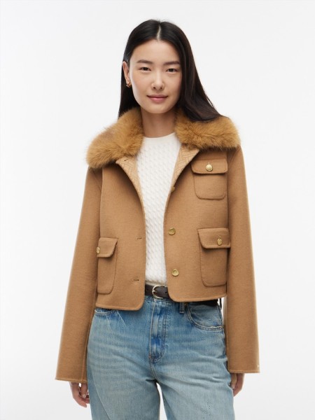 DF WOOL LADY JACKET WITH FUR