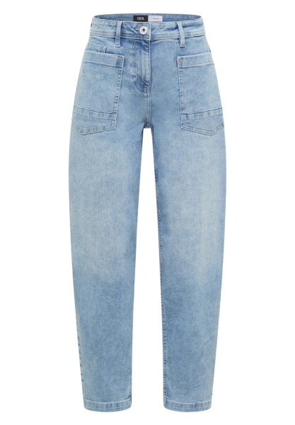 Barrel Leg Jeans mit aufgesetzten Taschen
